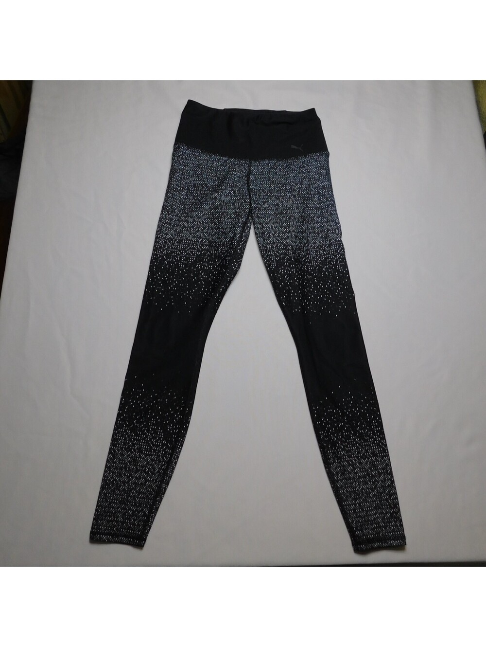 Puma Women's Small S Black Geometric Print Leggings Activewear Yoga Legging Pant